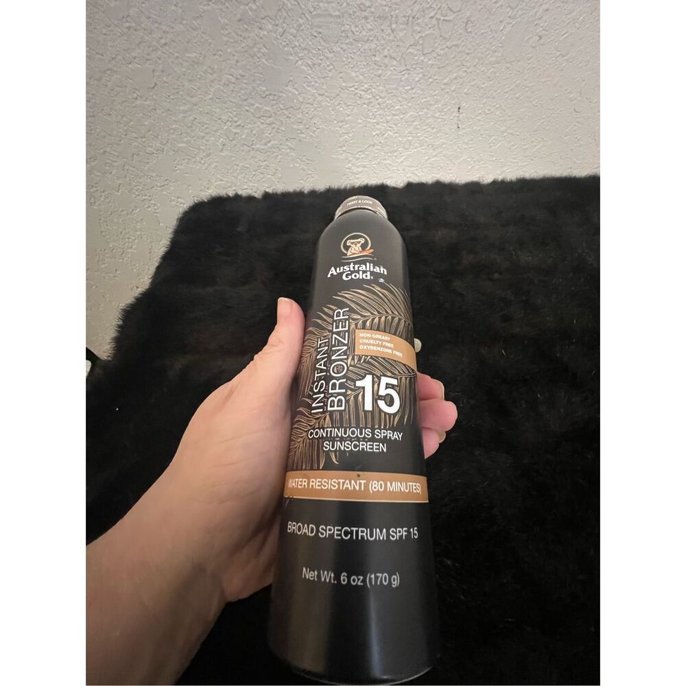 Australian Gold SPF 15 Continuous Spray Sunscreen Instant Bronzer 6 oz Exp 11/24